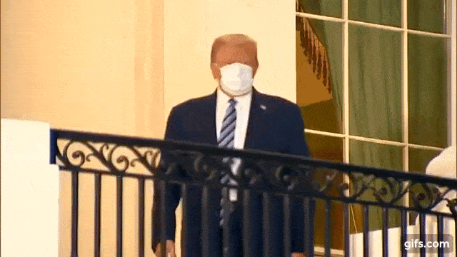 川普出院抵达白宫狂摆pose还扯口罩，医生称尚未完全脱离危险，将按计划参加下一场电视辩论（视频/组图） - 1