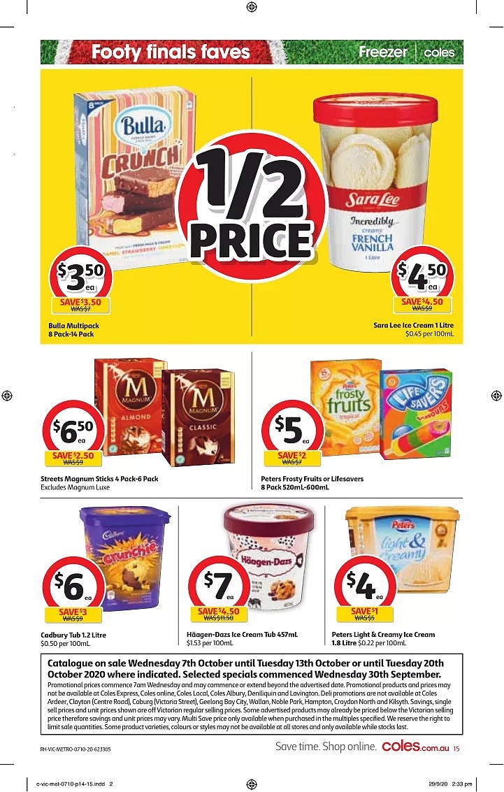 Coles 10月7日-10月13日折扣，油半价，$10含15GB+整月畅打中国长途 - 15