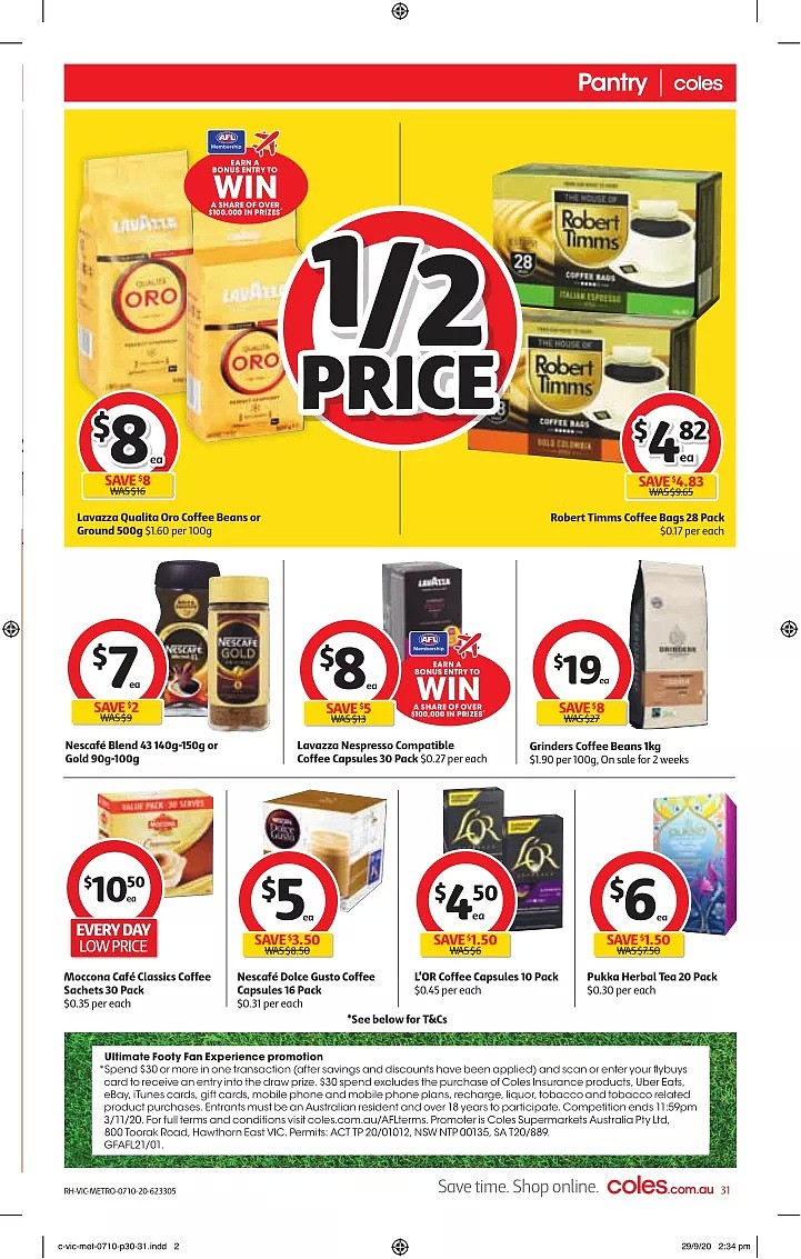 Coles 10月7日-10月13日折扣，油半价，$10含15GB+整月畅打中国长途 - 31