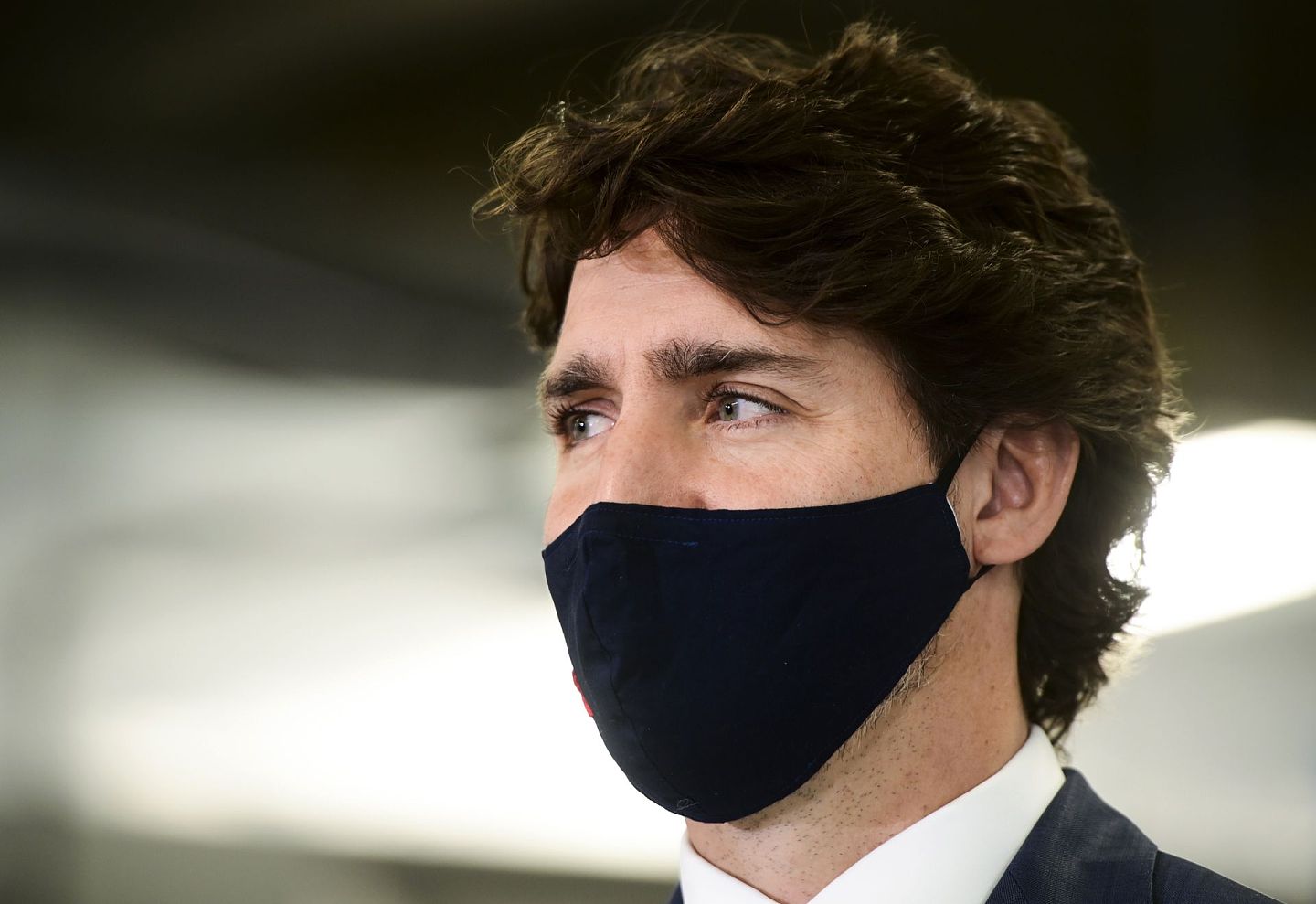 图为2020年10月8日，加拿大总理特鲁多于渥太华出席记者会。 （AP）