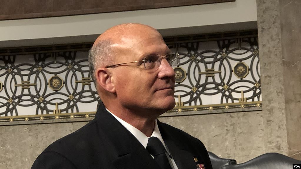 资料照片：美国海军将领迈克尔·吉尔代。（美国之音黎堡2019年7月31日拍摄）