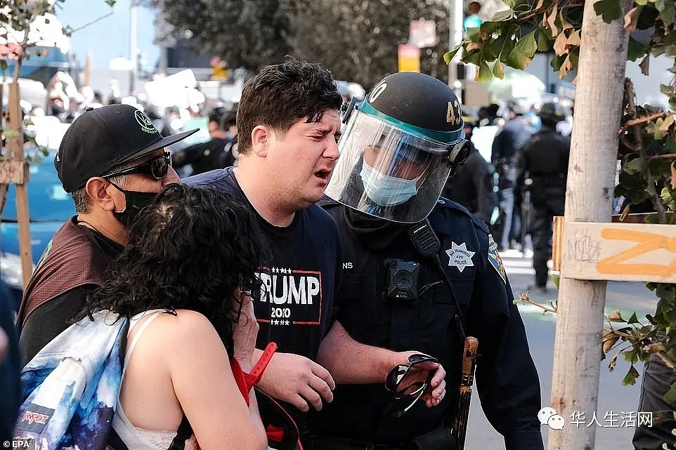 大选还没结束，双方已经乱了！旧金山集会抗议推特审查，遭反川普者围攻，6人受伤（组图） - 8