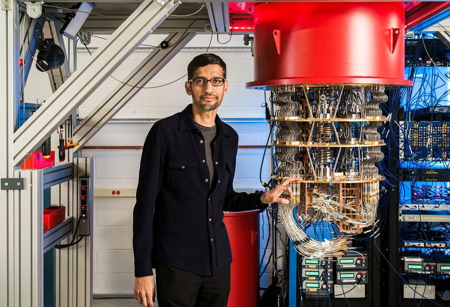 美国的科技巨头也在发力量子科技。 图为谷歌2019年推出的量子计算机。 （Reuters）