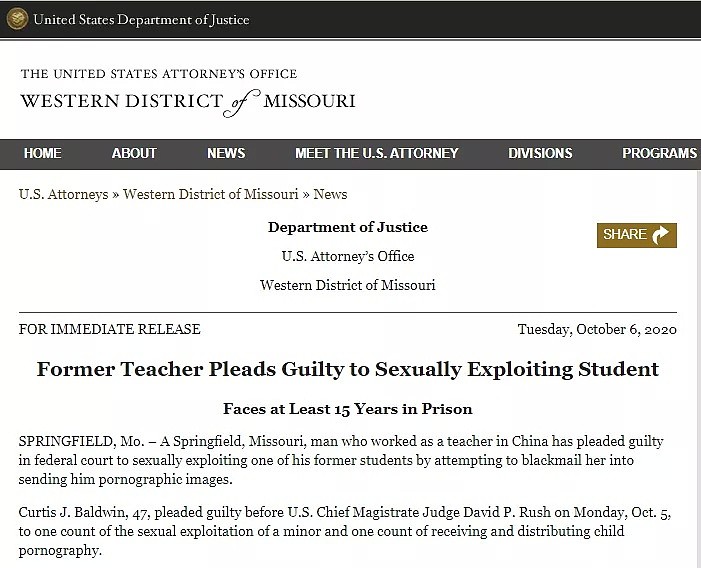惊！外教向12岁中国学生索要裸照，被美国法官判了15年以上监禁，家长必须严防黑外教（组图） - 1