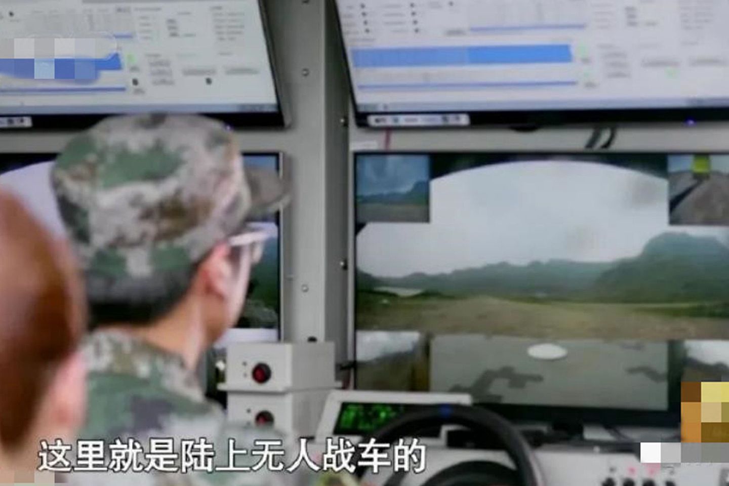 解放军测试新型无人车，指控中心画面曝光。（中国央视截图）