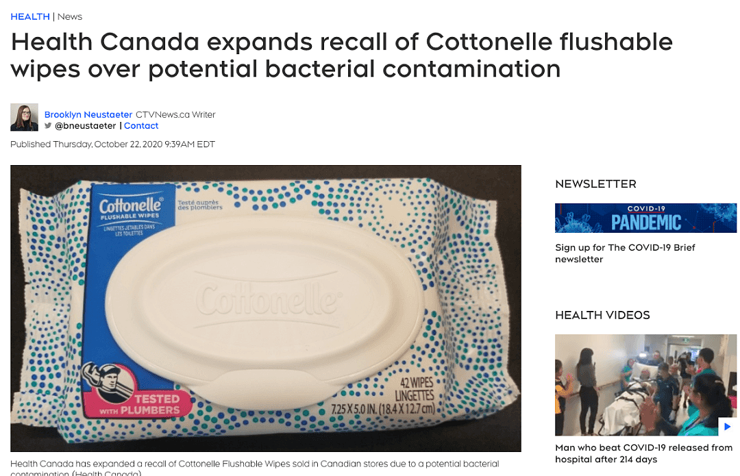 加拿大紧急召回200万盒湿纸巾! 含恐怖细菌 Costco沃尔玛有售（组图） - 1