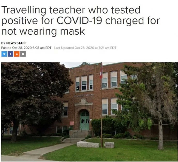 加拿大一老师有症状不隔离，不戴口罩致百名学生陷入风险，面临重罚（组图） - 2
