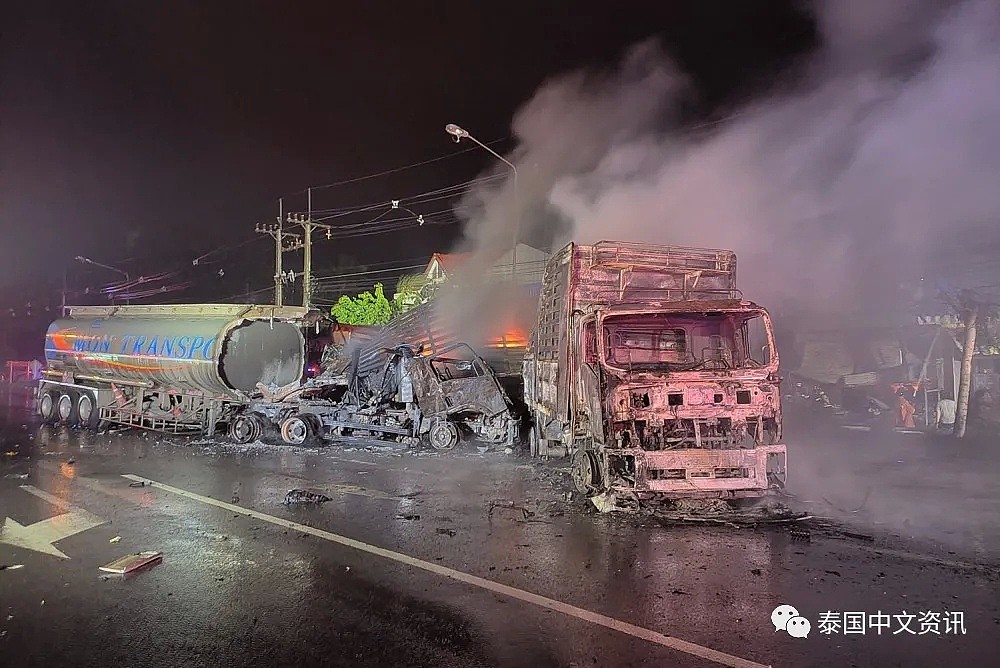 恐怖大爆炸！泰国公路突发惨烈车祸，大爆炸将十余间商铺，二十多辆汽车一波摧毁（组图） - 2