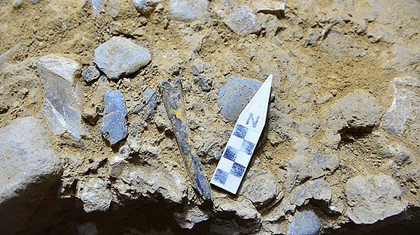 发掘发现的石制品和动物骨骼。摄影：韩源源；版权：张东菊，兰州大学