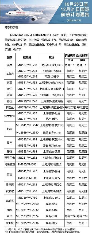 国航东航南航11月、12月国际航班计划出炉！上广杭三地可直飞悉尼（组图） - 2