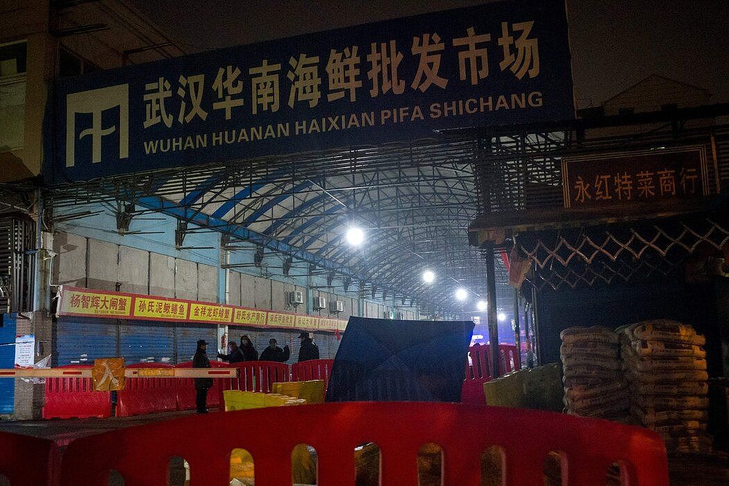 1月11日，被关闭的武汉华南海鲜市场。