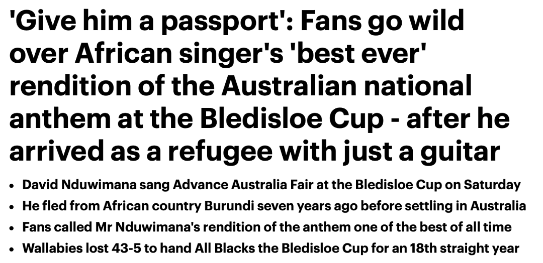 “直接给他发护照！” 非洲小哥唱出了“史上最佳澳洲国歌”！因避难抵澳，网友表示让他一直唱下去（组图） - 1