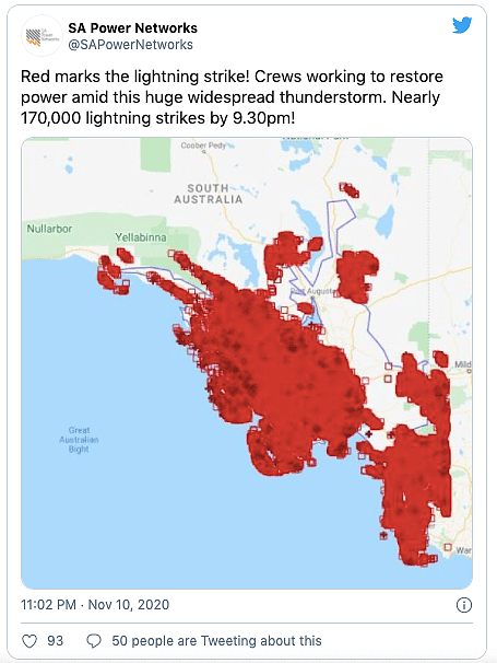 30万道闪电轮番轰炸阿德！致南澳3万户停电，146处火灾（组图） - 6