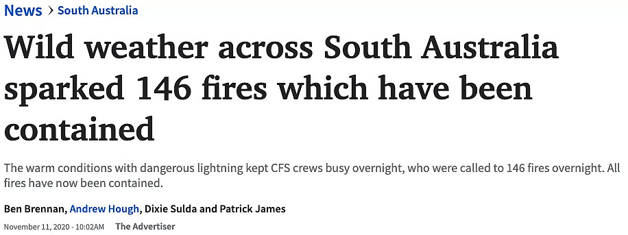 30万道闪电轮番轰炸阿德！致南澳3万户停电，146处火灾（组图） - 1