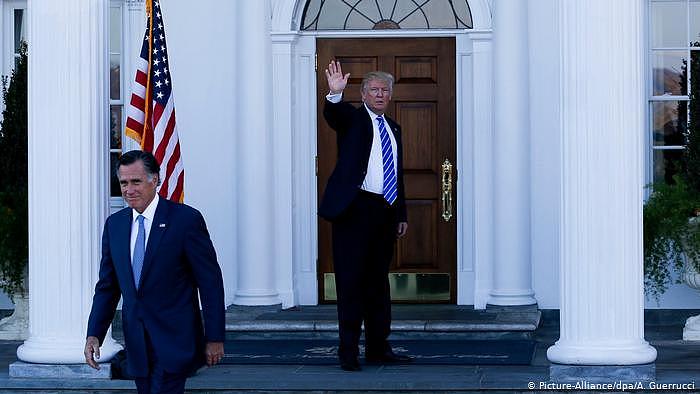 USA Donald Trump und Mitt Romney (Picture-Alliance/dpa/A. Guerrucci)