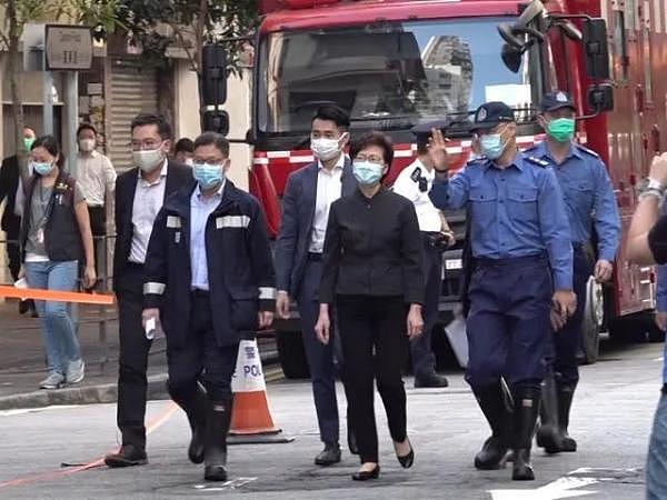 香港油麻地大火7死11伤！上午林郑月娥到现场视察