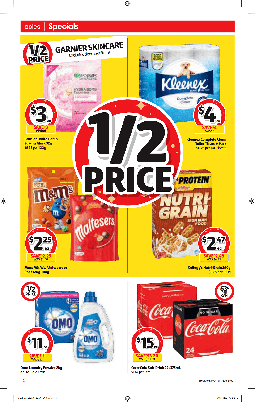 Coles 11月18日-11月24日折扣，油、防晒霜半价 - 2