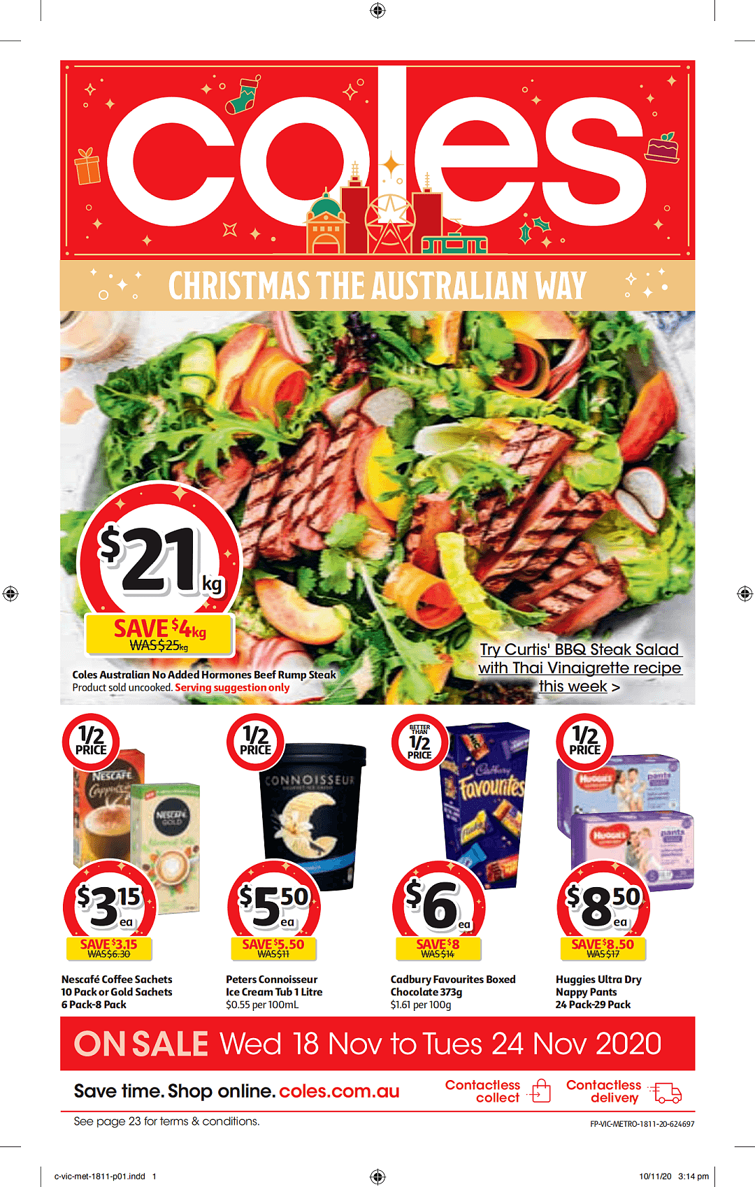 Coles 11月18日-11月24日折扣，油、防晒霜半价 - 1