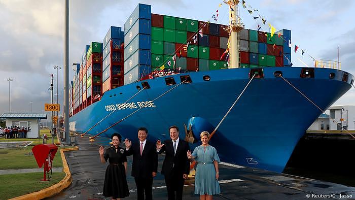 Panama Besuch Xi Jinping Cosco Containerschif 