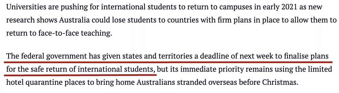 “下周前必须交出留学生返澳计划!”各州政府被下通牒，大学纷纷表态：等不及了（组图） - 1