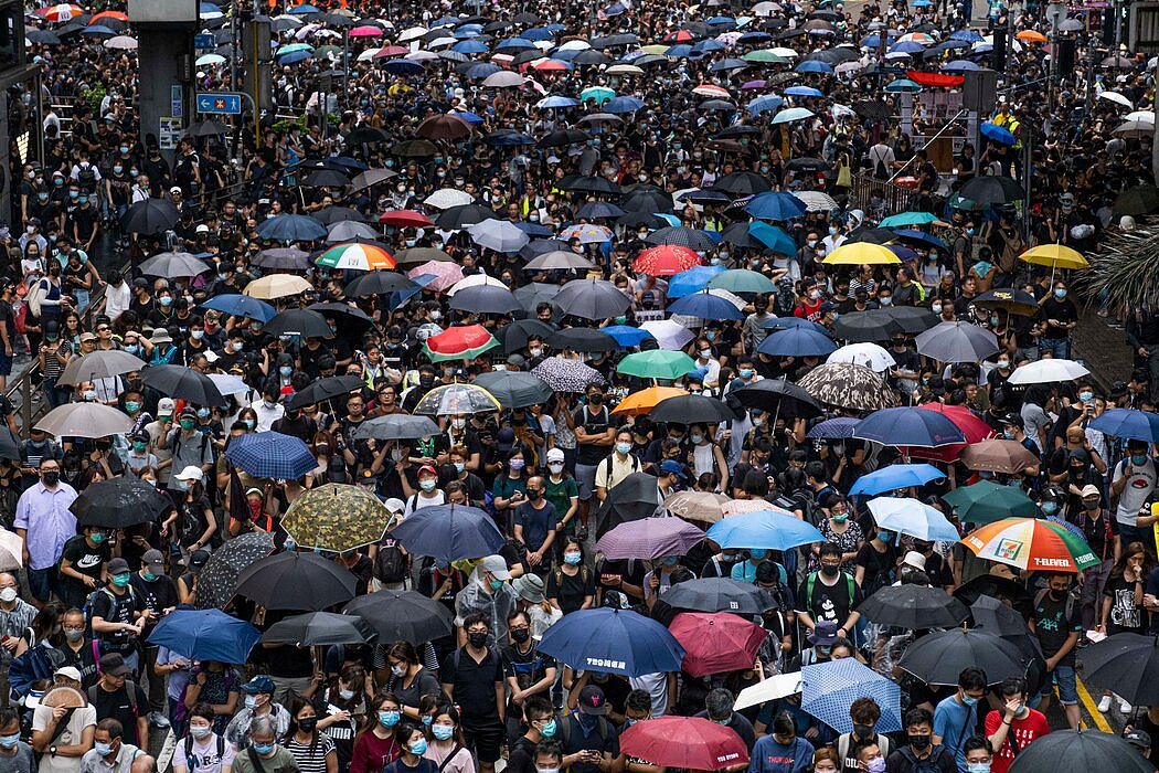 2019年8月，香港的抗议活动。