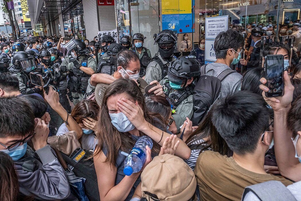 7月在香港的一场抗议活动。