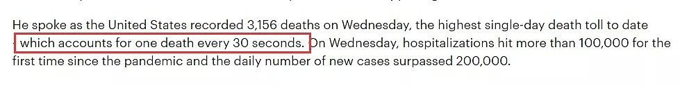 30秒死一人，单日21万！美国疫情最黑暗的1天（组图） - 1