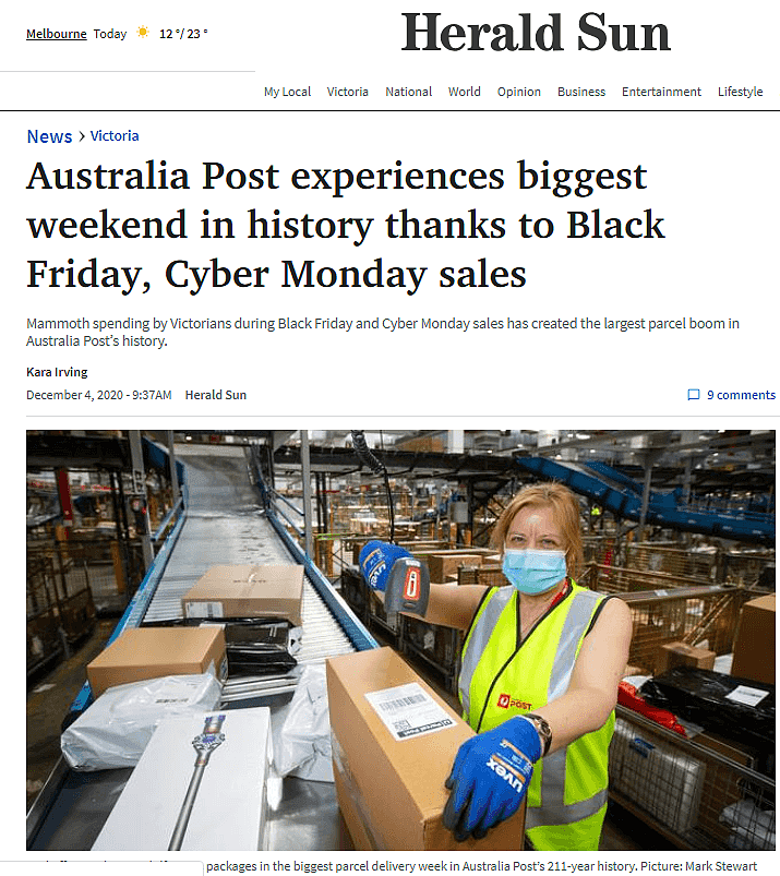 每天200万个！澳邮政经历史上最大包裹递送周 - 1
