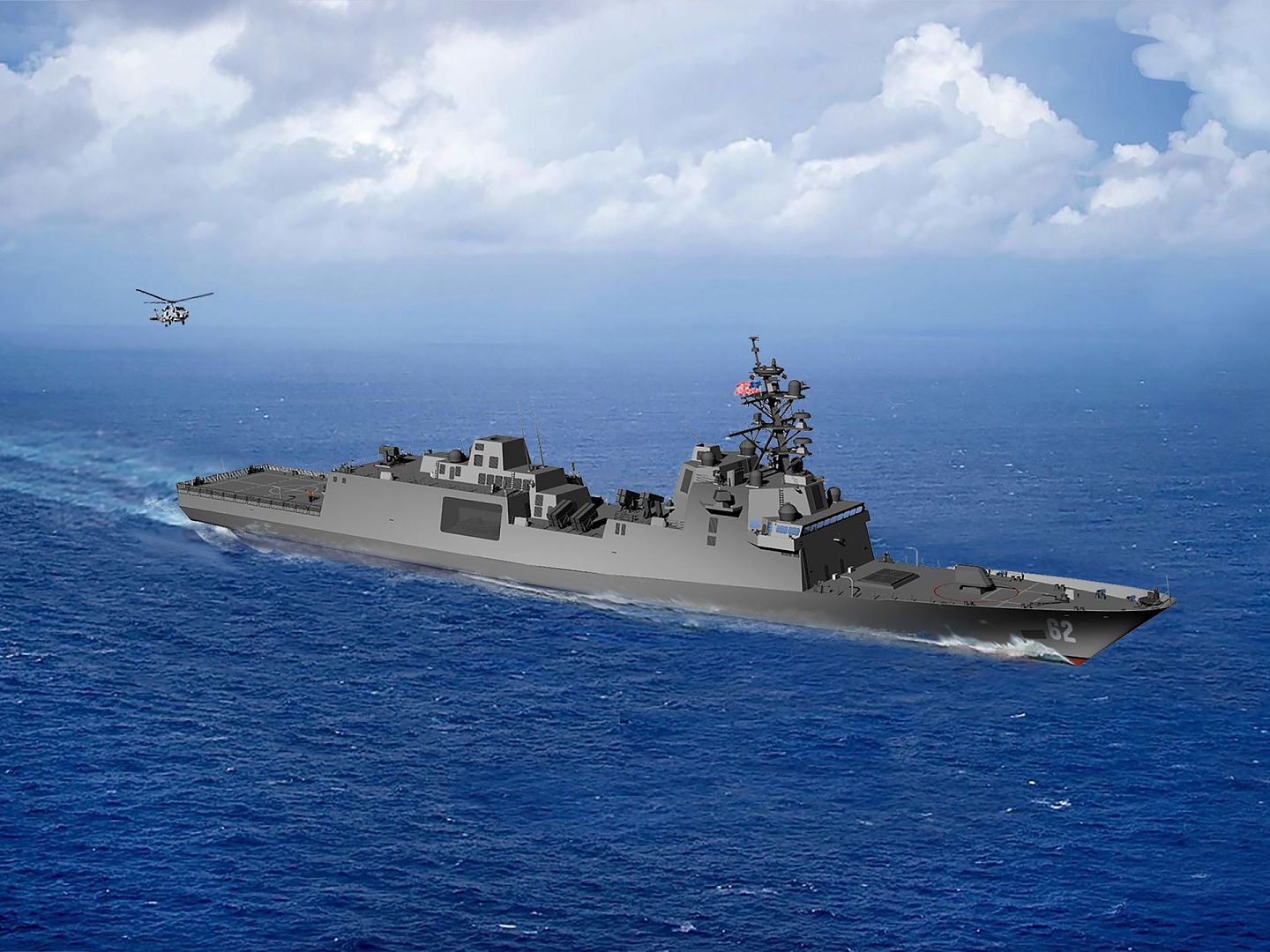 美国海军未来巡防舰FFG（X）即星座级巡防舰假想图。（美国海军）