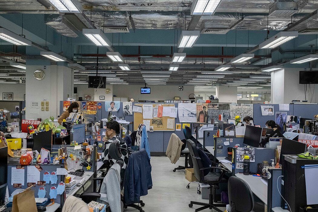 8月，《苹果日报》香港新闻编辑室。