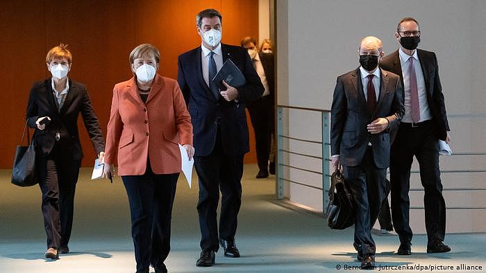 PK im Bundeskanzleramt | Merkel, Müller, Scholz und Söder