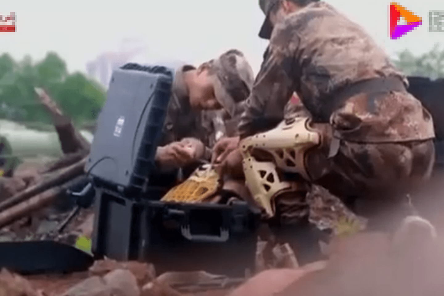 中国军媒中国军视网也发布了介绍单兵外骨骼的视频。（中国军视网视频截图）