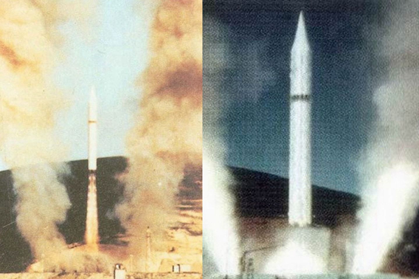 解放军最新装备了东风-5C改进型号洲际弹道导弹。图为东风-5从地下井发射瞬间。（鼎盛军事）