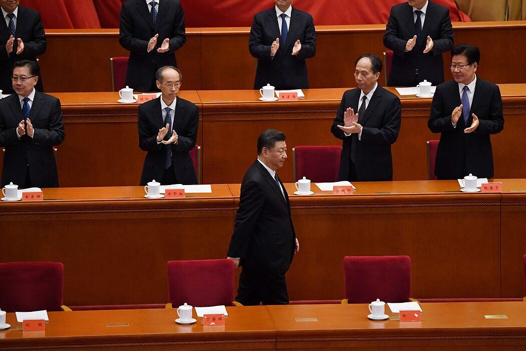 五中全会期间，中国领导人习近平在北京人民大会堂。
