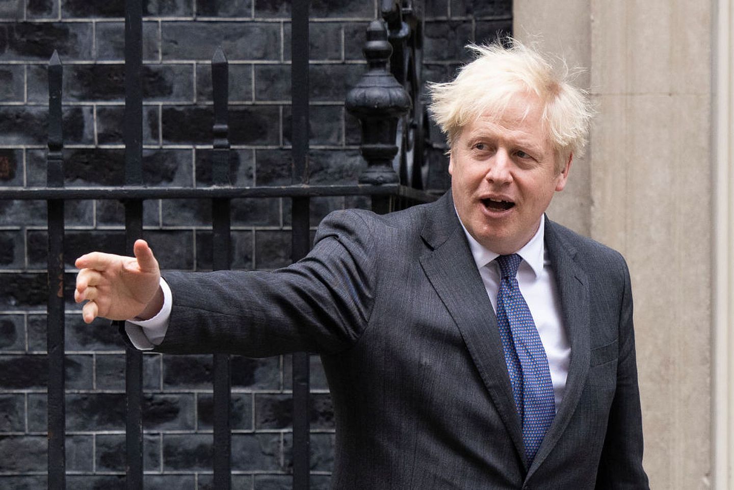 英国脱欧：图为英国首相约翰逊12月10日身处伦敦的唐宁街10号首相府。（Getty）