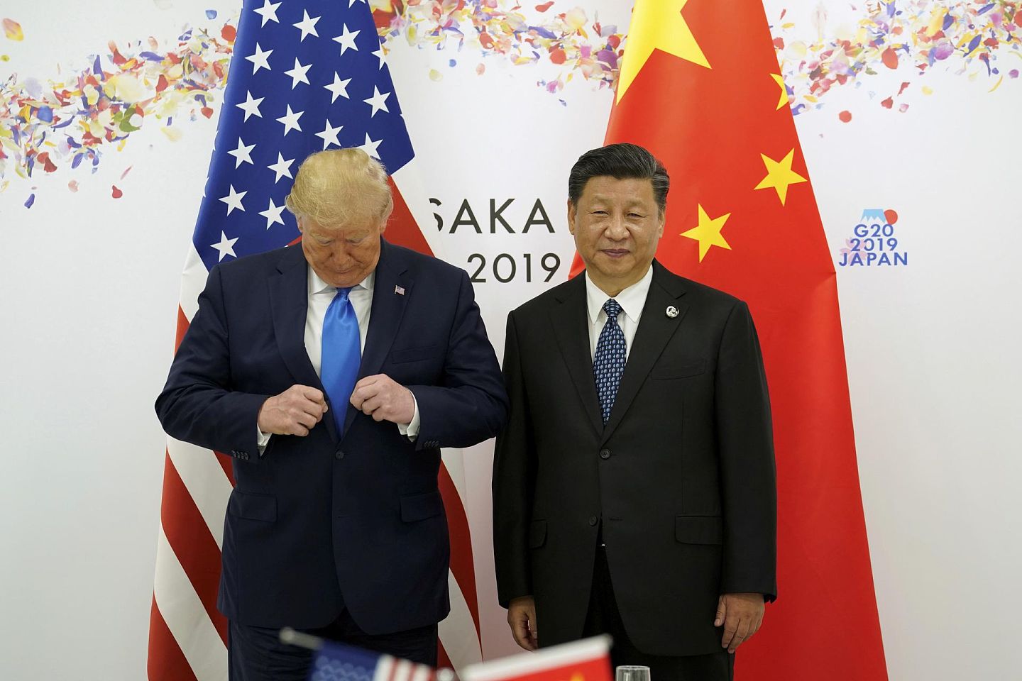 2019年6月29日，习近平和特朗普在G20大阪峰会期间会晤。（Reuters）