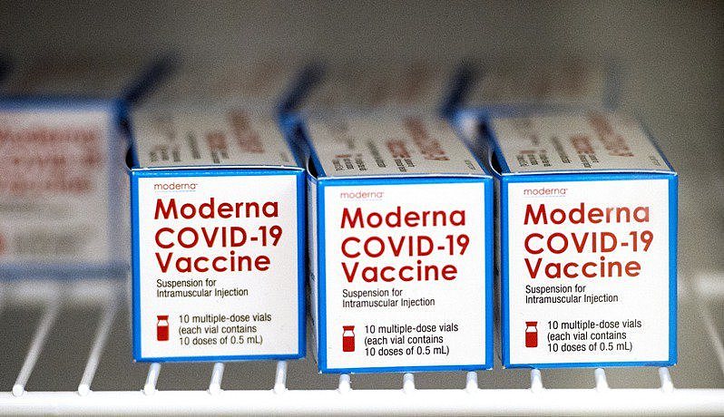 莫德纳新冠肺炎疫苗示意图。 （美联社）
