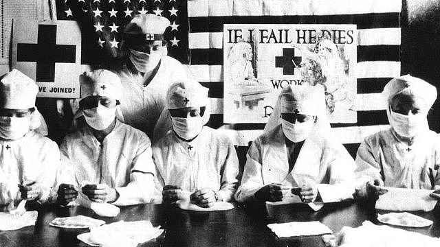 1918年流感大流行期间的美国医生和护士