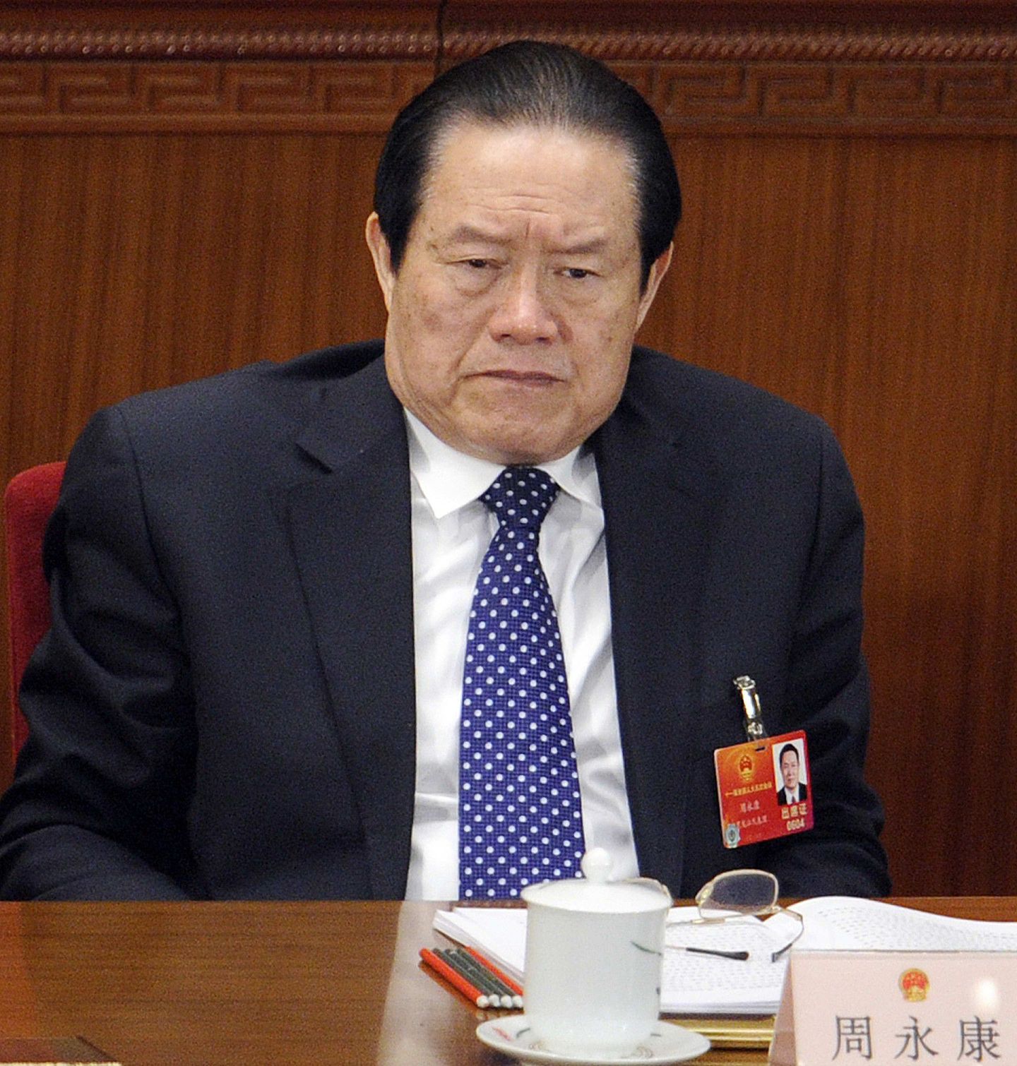 2012年3月5日，周永康在北京人民大会堂参加中国全国人民代表大会开幕式。（AFP）