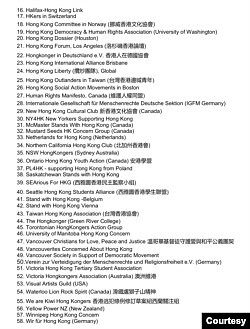 海外团体1月6日发表谴责香港大抓捕的联合声明部分联署者。