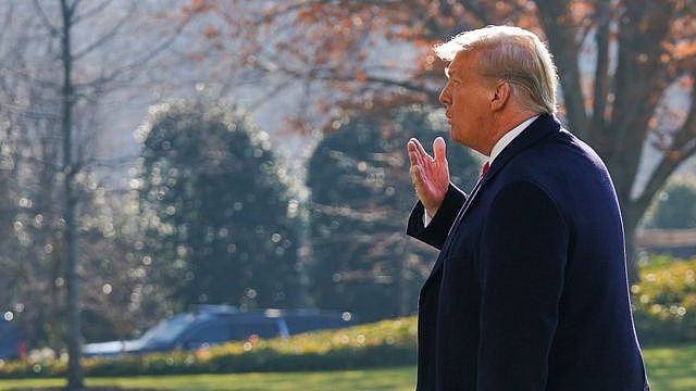 Donald Trump departing the White House for Texas (12 Jan)