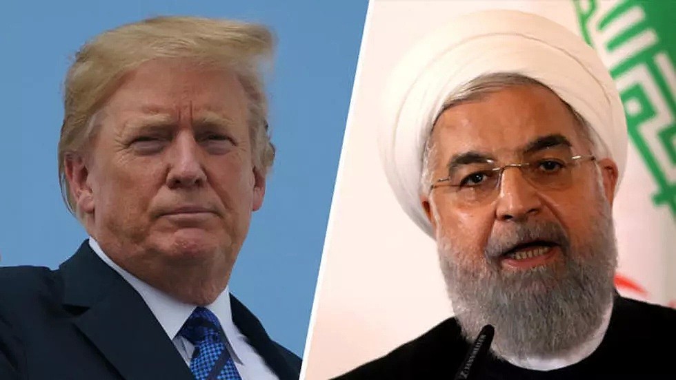 美国总统特朗普与伊朗总统鲁哈尼资料图片