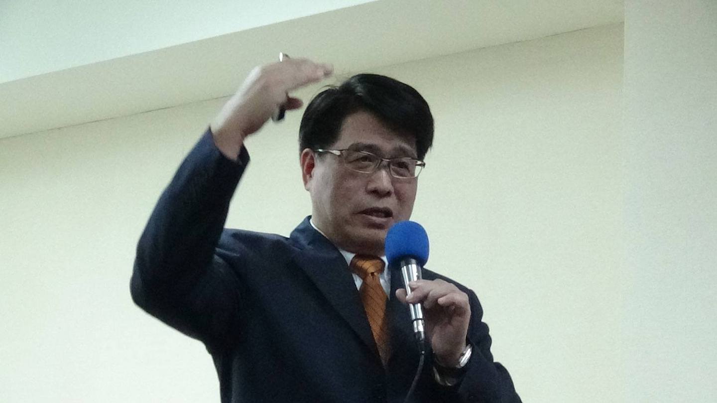 台湾民意基金会董事长游盈隆。（记者夏小华摄）