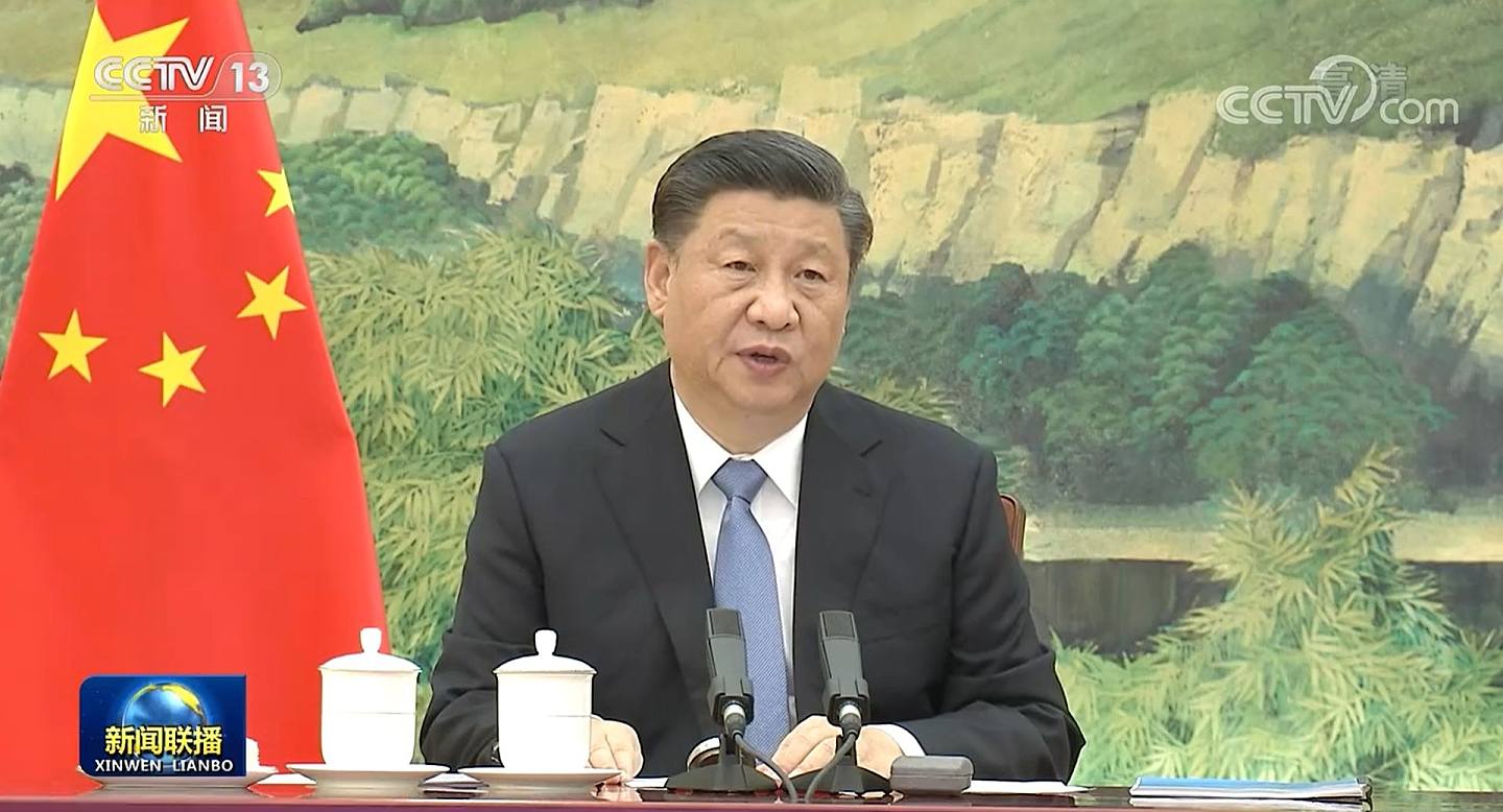 中國國家主席習近平1月27日透過視像聽取林鄭月娥的述職報告（新聞聯播截圖）