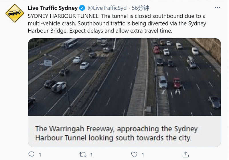 车龙长达6公里！悉尼海港隧道多车相撞，沿路交通受阻，司机注意绕行（组图） - 2