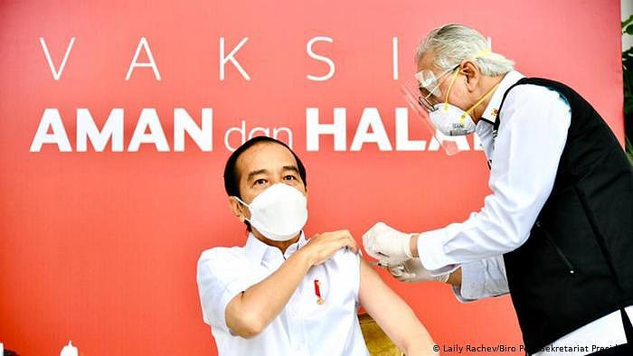 Indonesien Präsident Joko Widodo Covid-19 Impfung