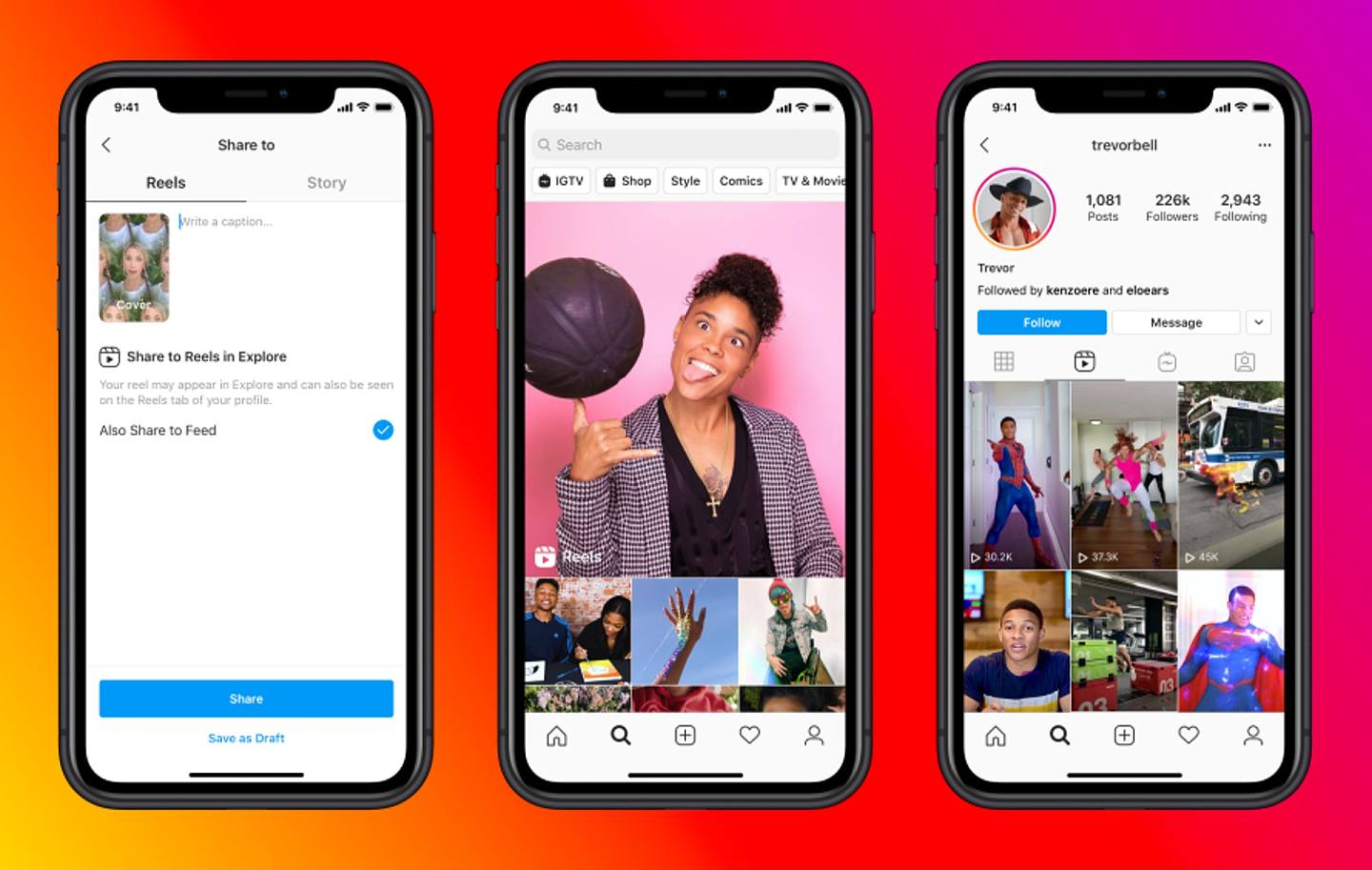 美國Facebook旗下Instagram在2020年8月5日也宣布推出短影音平台Reels，功能也與TikTok類似。（Facebook網站）