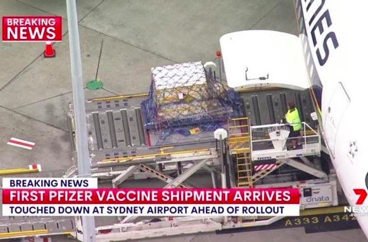第一批疫苗来了，超14.2万剂辉瑞疫苗已运抵悉尼机场（组图） - 2