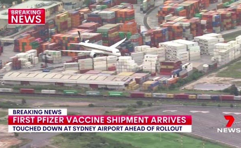 第一批疫苗来了，超14.2万剂辉瑞疫苗已运抵悉尼机场（组图） - 1