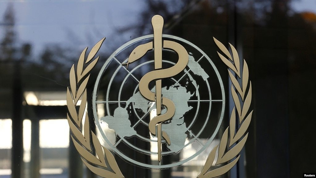 资料照片：世界卫生组织日内瓦总部的标识。 